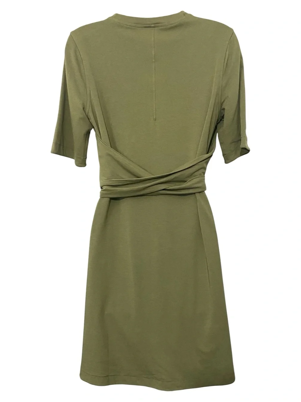 Lululemon Pima Cotton Wrap Mini Dress Small 4-6 Olive Green Casual Travel